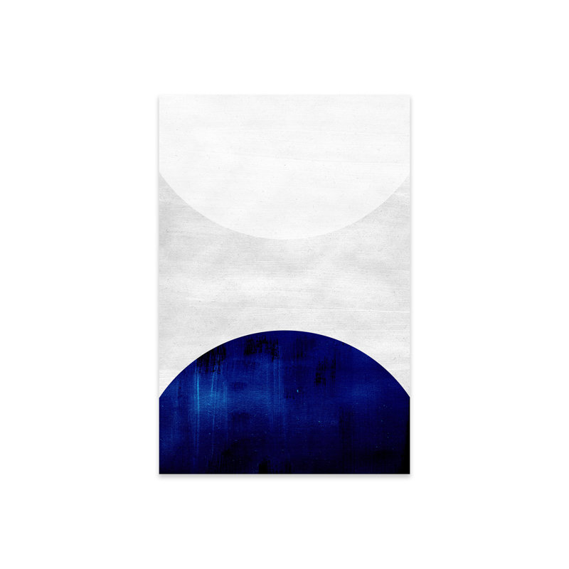 Blanc et cobalt imprimé sur verre acrylique, H 24 po x l 16 po x P 0,25 po
