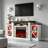TV Stand For TVs Up To 70" With Electric Fireplace Included, Farmhouse TV Console & Entertainment Center, Antique White-1414459836