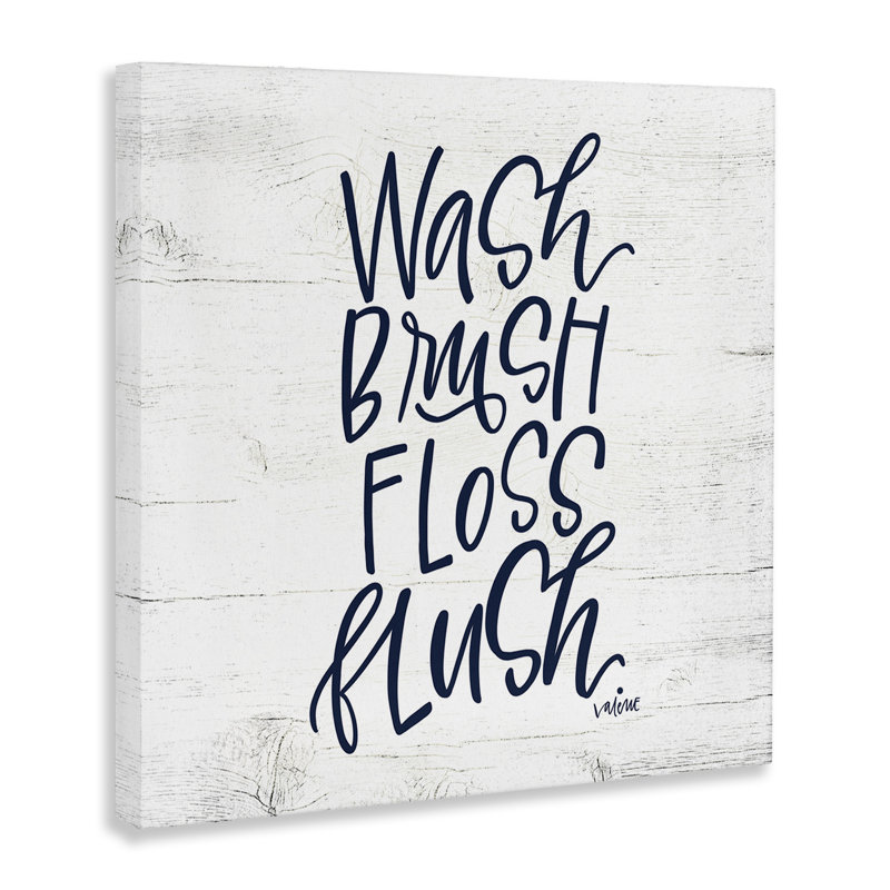 «Rustic Bathroom Rules», art mural sur toile par Valerie Weiners, H 17 po x l 17 po