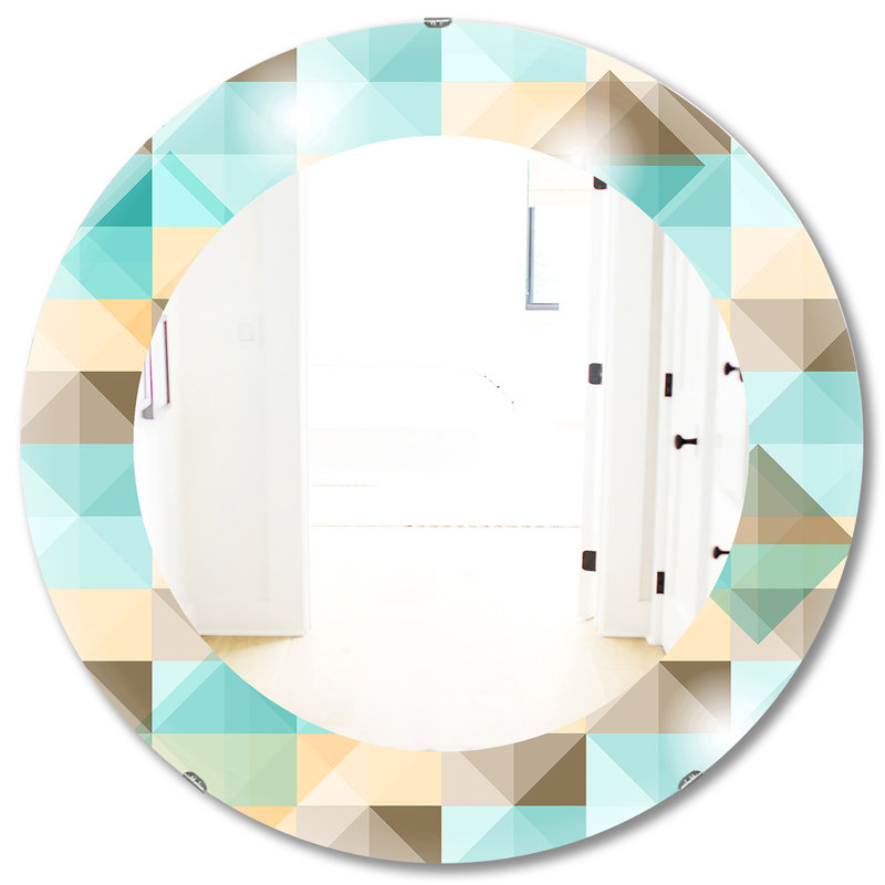 Miroir mural triangulaire 26 Mid-Century, H 31,5 po x l po