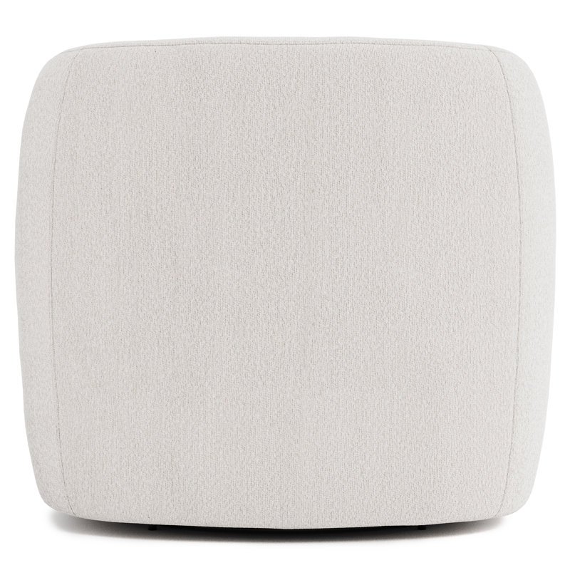 Aline Upholstered Swivel Barrel Chair, Cream Polyester 5571-002