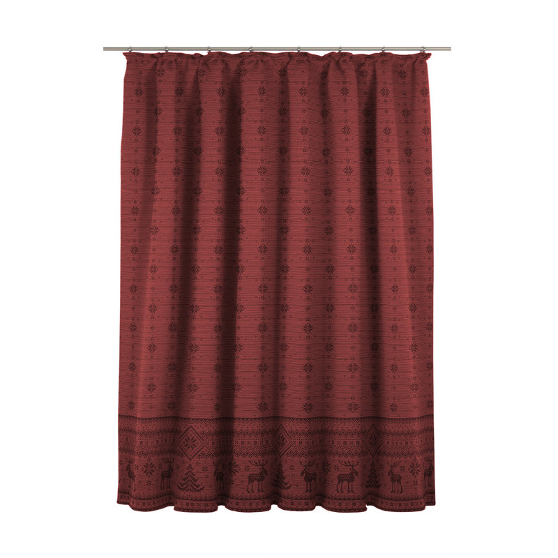 Larissa Synthetic Room Pencil Pleat Curtain, single Panel, opaque, 135 W x 145 D cm, Red