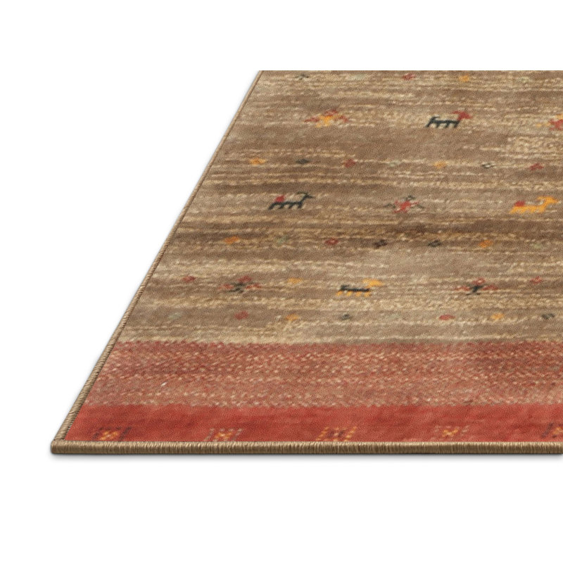 Tapis gris/vert d’olive contemporaine Pearces, Rectangle 5 pi x 7 pi