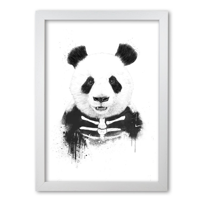 Zombie Panda by Mercedes Lopes Charro - Print, 29.7 cm H x 21 cm W x 5 cm D, White Grain