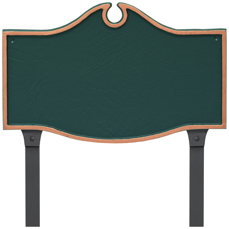 Colonial 1-Line Wall Address Plaque, Yes, Hunter Green/Gold