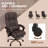 High Back Vibration Massage Office Chair With 6 Points, Hight Adjustable Computer Desk Chair, Reclining Office Chair With Retractable Footrest And Remote, Brown-1859241058