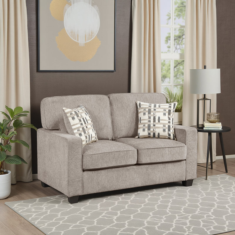 Causeuse en chenille moderne et contemporaine de 59,5 po avec structure en contreplaqué durable et rembourrage en mousse confortable sur ressorts Levid