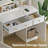 Modern White Makeup Vanity Set with LED Lighted Mirror, Built-In Charging Station and 3 Storage Compartments