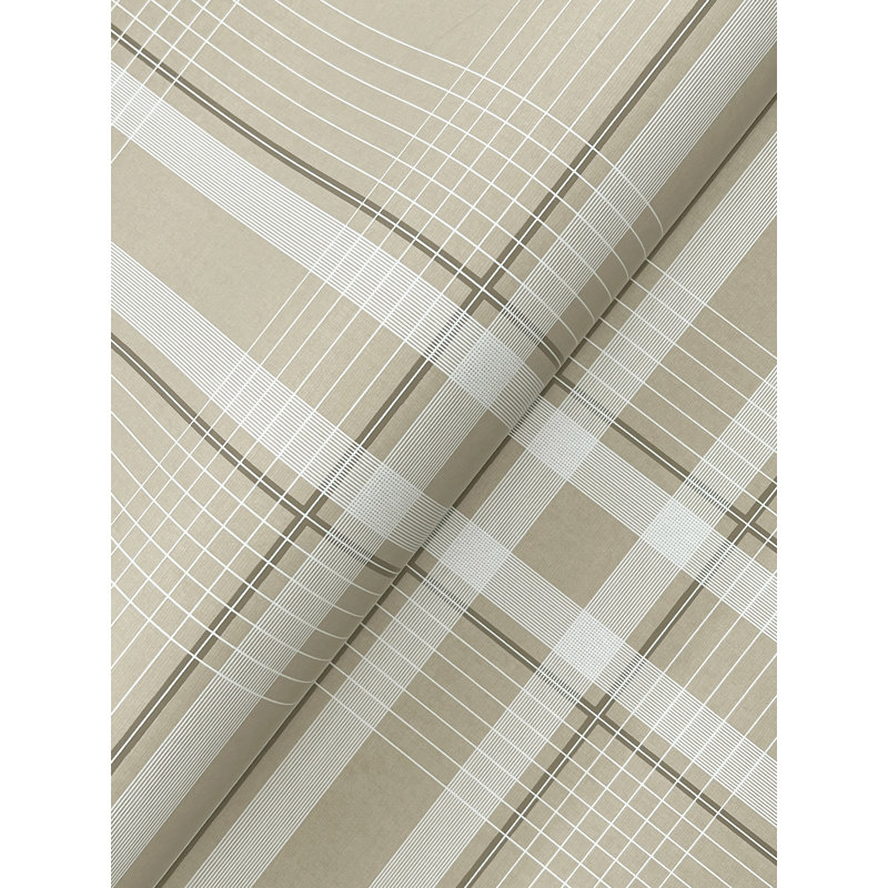 Papier peint imitation lin taupe Country Club, Taupe