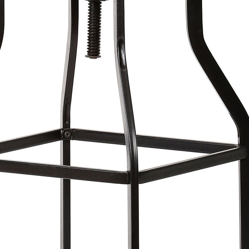Greth Swivel Adjustable Height Counter Stool with Metal Frame, Light Brown