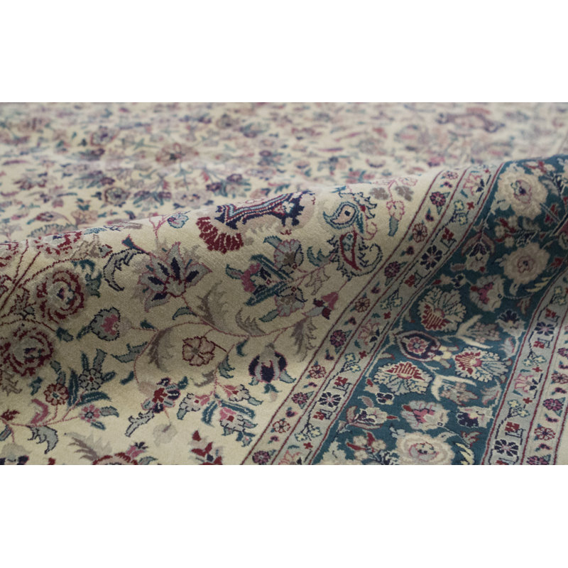 Hand-Knotted High-Quality Ivory Area Rug