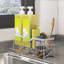 Organisateur d'évier de cuisine en acier inoxydable avec plateau de vidange rapide - Porte-savon antirouille, porte-éponge et brosse à vaisselle pour l'organisation de l'évier - 11 x 3,7 x 4,5 po