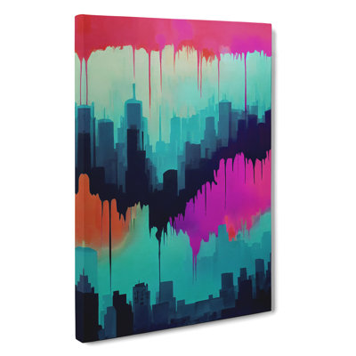 XC1022-1551X Colourful City Skyline No.2 Abstract - Wrapped Canvas Print