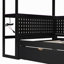 Lit de jour pour lit simple avec bureau intégré et lumière DEL, cadre de lit moderne en bois avec 3 tiroirs de rangement et station de charge intégrée, bibliothèque multifonctionnelle pour tête de lit-1901926856