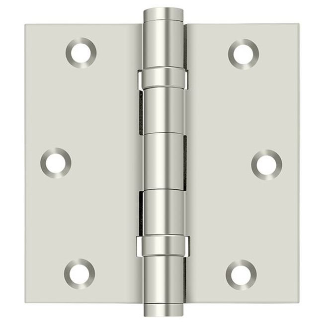 Deltana DSB35B14 charnière carrée 3-1 / 2 "x 3-1 / 2", roulement à billes en nickel poli, Nickel poli