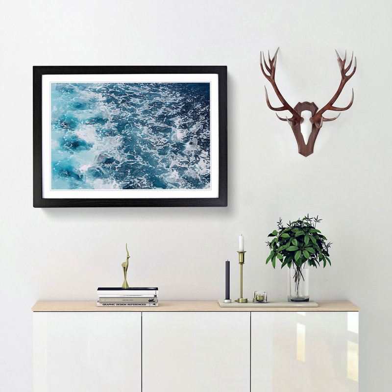 Blue Waters - Picture Frame Graphic Art Print, 36cm H x 48cm W x 2cm D, Black Framed
