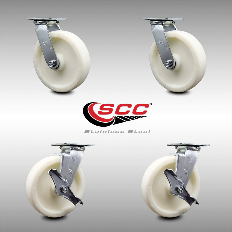 4 Piece Steel Nylon Caster Set