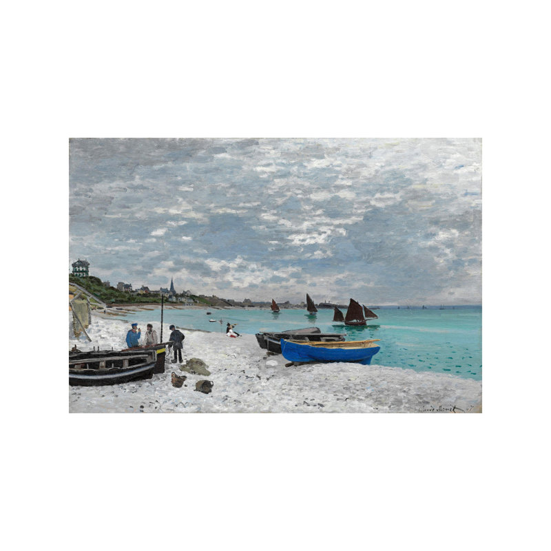 The Beach At Saint-Adresse by Claude Monet - Wrapped Canvas Painting, 66.04 cm H x 45.72 cm W x 1.91 cm D