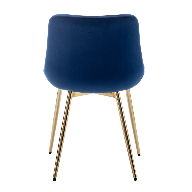 Chaise d'appoint rembourrée en velours Alannah, Bleu