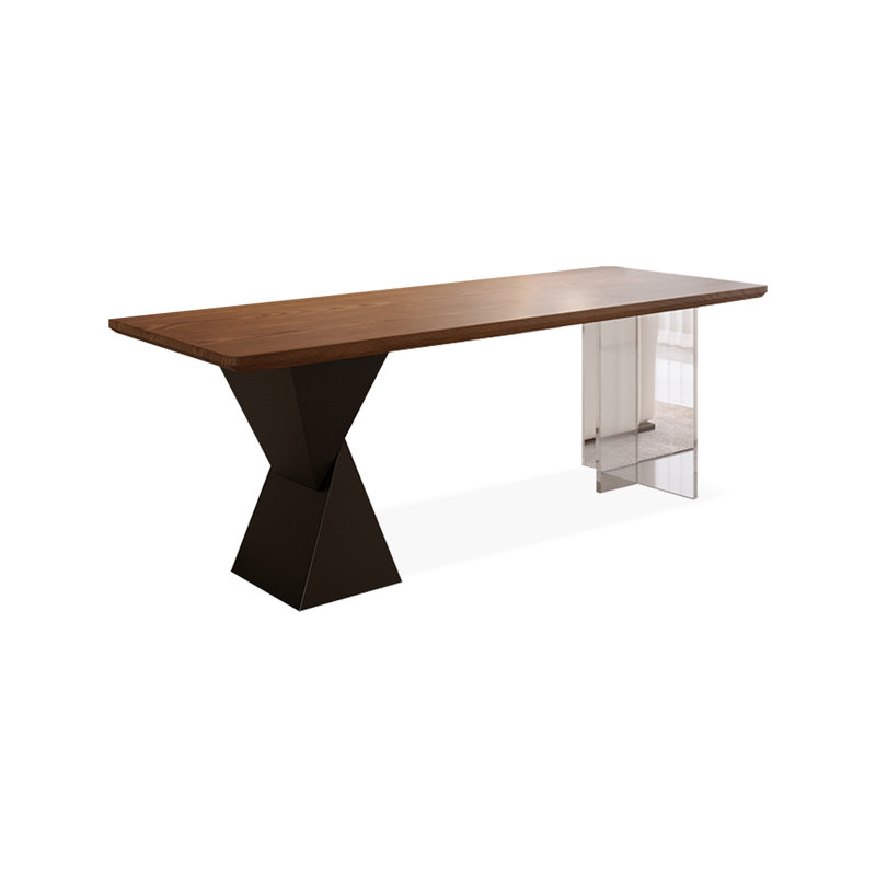 Bureau rectangulaire en bois massif brun,  H 29,53 po x l 62,99 po x P 23,62 po