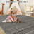 Washable Hallway Rug Modern Abstract Accent Carpet with Non-Slip Backing, Non-Shedding Contemporary Striped Transitional Bedroom Rug Runner for Kitchen Bedroom-424731339