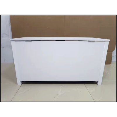Kids Wooden Toy Box/Bench with Safety Hinged Lid for Ages 3+