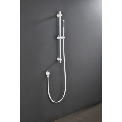 Shower Slide Bar Grab Rail With Handheld Head & 69" Hose - Modern Design Element Stainless Steel Spray And Advanced