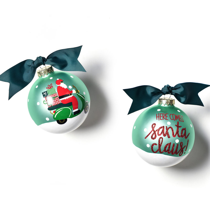 3.93 " Handmade Glass Santa Claus Bauble