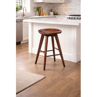 Basnti Swivel Solid Wood Counter Stool