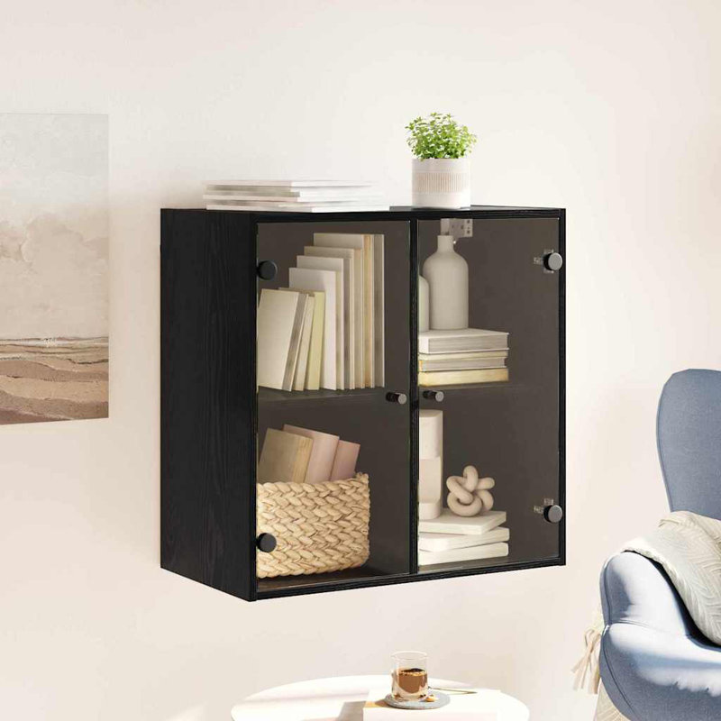 Wall Bathroom Cabinet, Black Oak