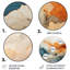 Abstrait orange et bleu, encre bleue - Art abstrait rond en métal-109588323