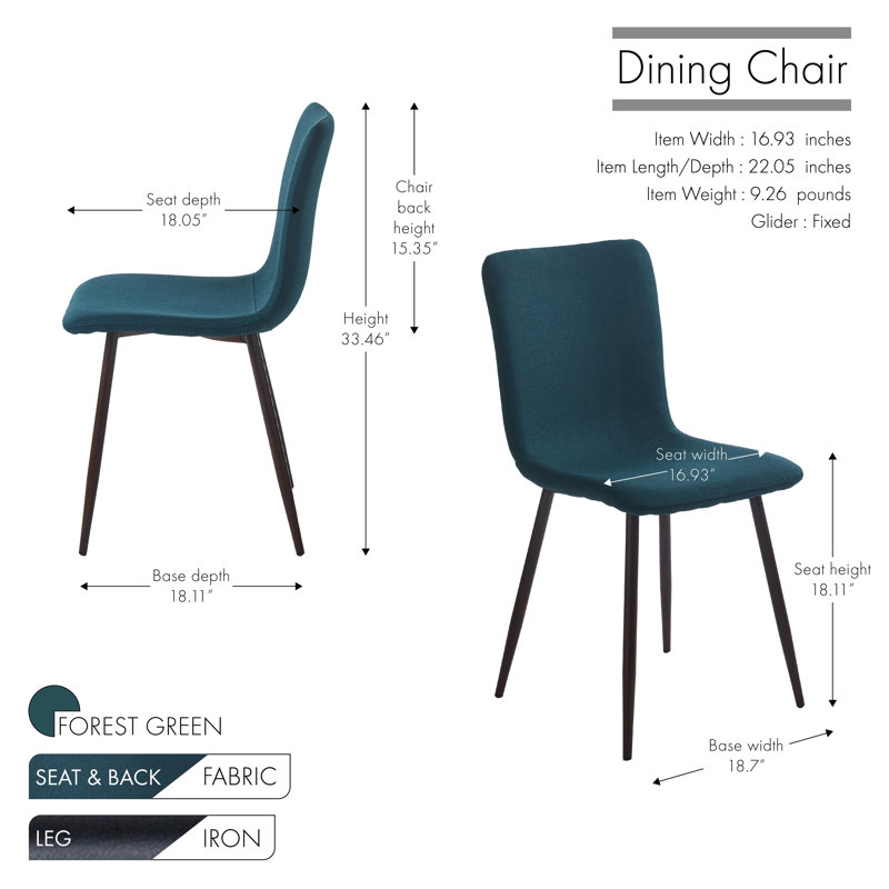 Side chair Set, Forest Green