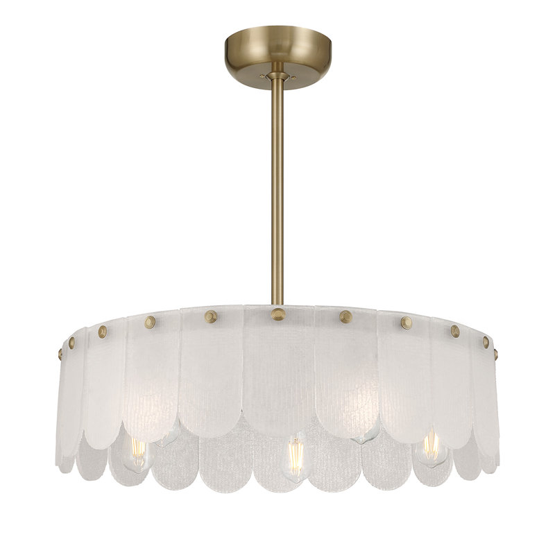 Ashton 5-Light Fan D'Lier in Noble Brass, Noble Brass