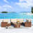 Ensemble modulaire de patio 7 pièces avec table ronde et 2 tables d'appoint-68476421