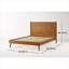 Chambre à coucher grand lit plateforme en bois d'acacia massif de style Mid-Century avec finition naturelle naturelle sans sommier