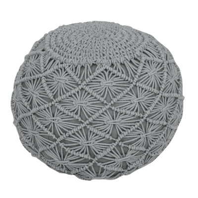 Cleek 50 cm W Cotton Round Ottoman