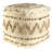 18" Beige Geometric Cube Ottoman