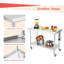 Table de préparation en acier inoxydable de 36 po x 24 po avec roues verrouillables, tablette réglable, dosseret et crochets à outils pour la cuisine, le restaurant, le garage et l'entrepôt, bord droit