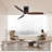 52 In. Flush Mount Ceiling Fan With Light And Remote Control