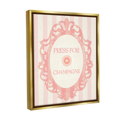 «Champagne Button On Stripes Floater Frame» par Lil 'Rue sur