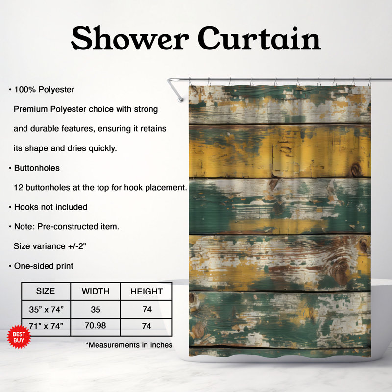 Brodix Shower Curtain, 74"H x 71"W