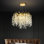 Lustre en cristal 5 lumières à intensité variable Mid-Century