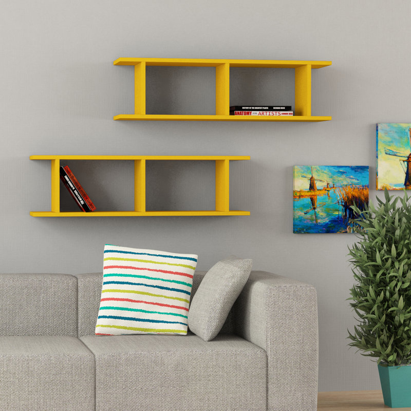 2 Piece Floating Shelf, Mustard