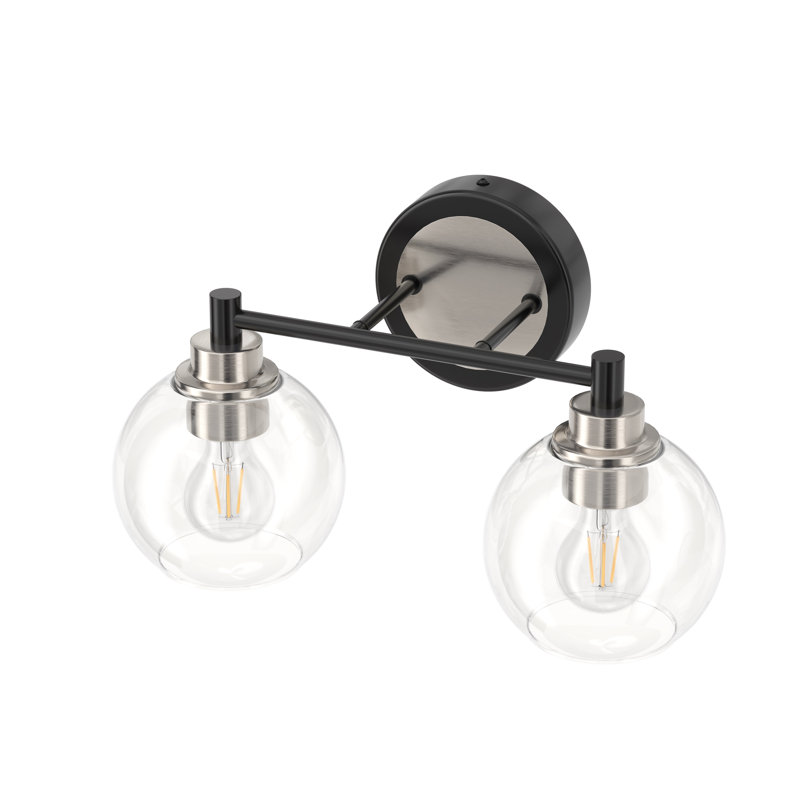 Shelburn Dimmable Vanity Light, Matte Black/Brushed Nickel, 2