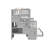 Tena Solid Wood Standard Stairway Bunk Beds Twin over Full, 4 Drawers in the Steps, Twin Trundle, Gray-135818582-188974651