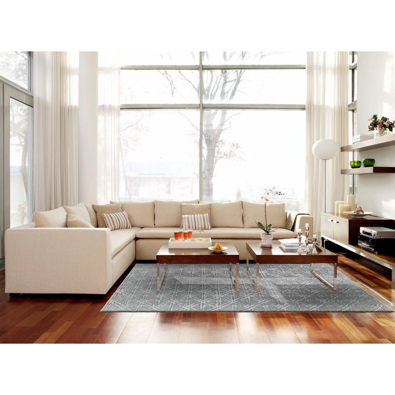 Alusine Performance Wool Geometric Indoor Rug, Rectangle 8' x 11'