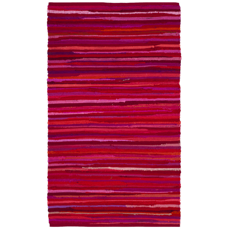 Nidhi Rag Rug Hand Woven Cotton Striped Rug, Rectangle 2' x 3'