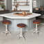 Tabouret de bar pivotant vintage 22,04 à 25,98 pouces avec tabourets de comptoir industriels réglables pour îlot de cuisine avec repose-pieds