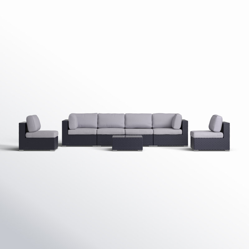 Ringwald Wicker Fully Assembled 6 - Person Seating Group with Cushions