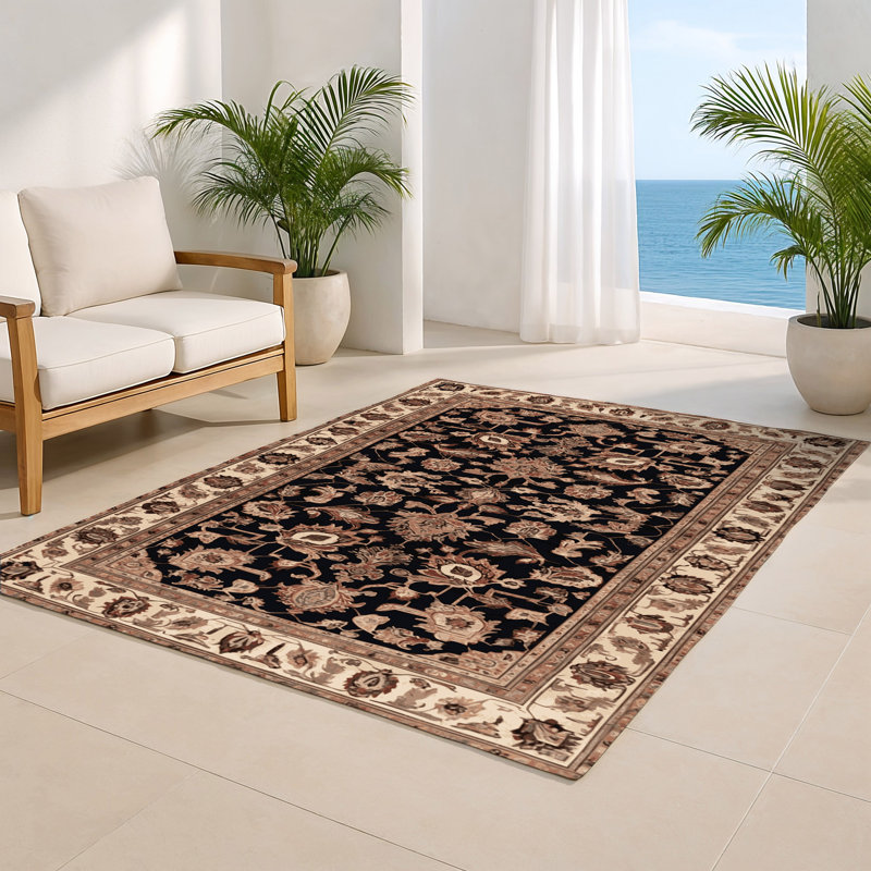 Persian Brown Indoor and Outdoor Area Rug, Rectangle 2' x 3'